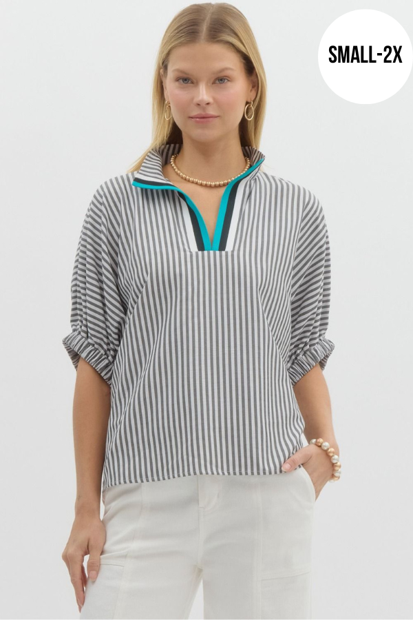 Twice the Stripe Top