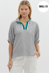 Twice the Stripe Top