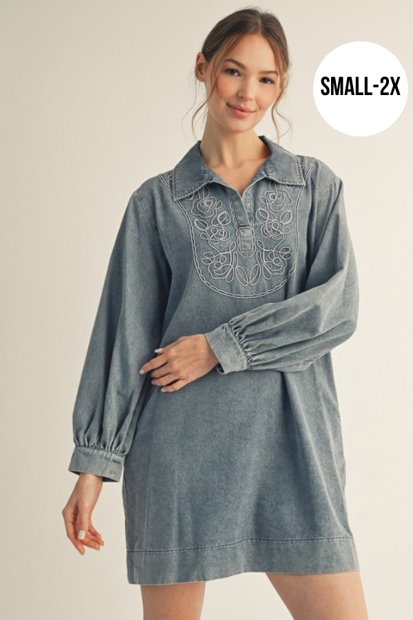 Accent Denim Dress