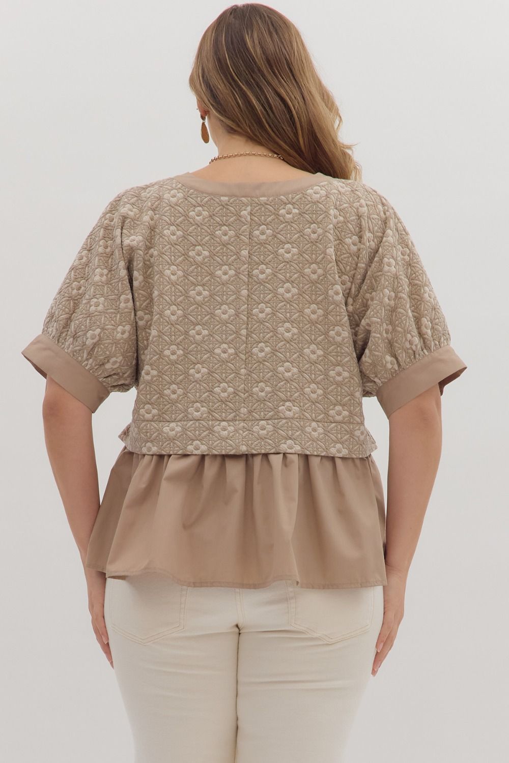 Contrast Ruffle Top