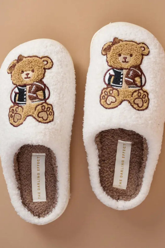 Fuzzy Slippers Touchdown Teddy