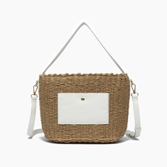 Sunset Straw Bucket Mini Tote Bag