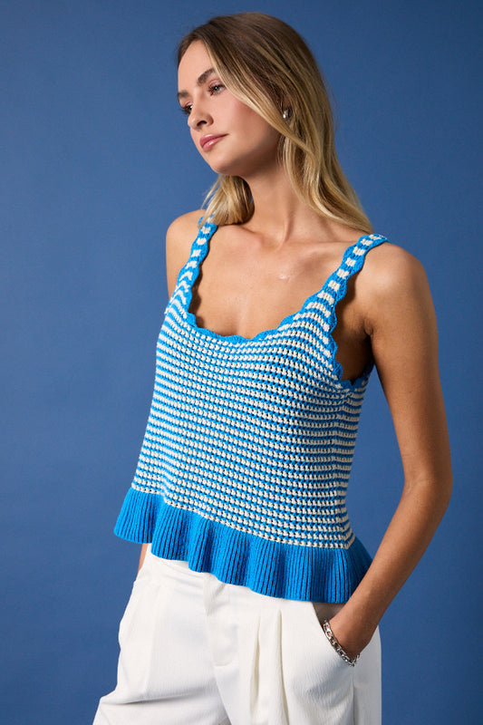Scalloped Edges Knit Tank