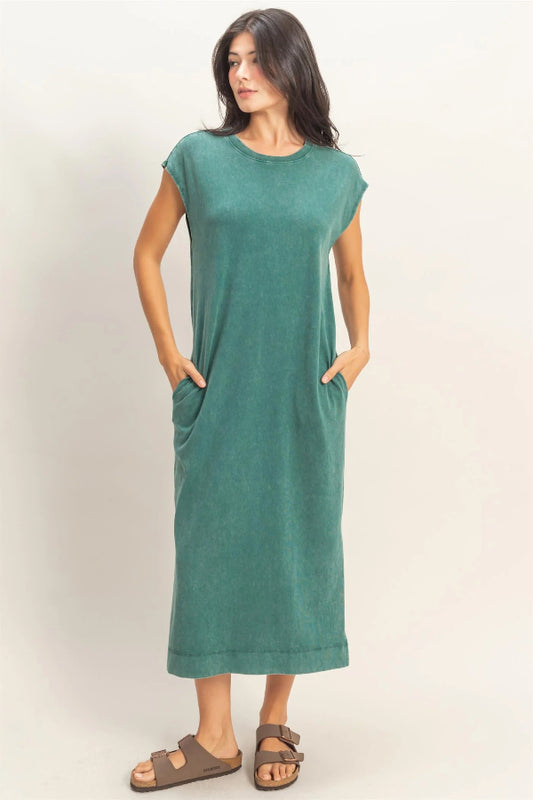 Dark Teal Midi Dress
