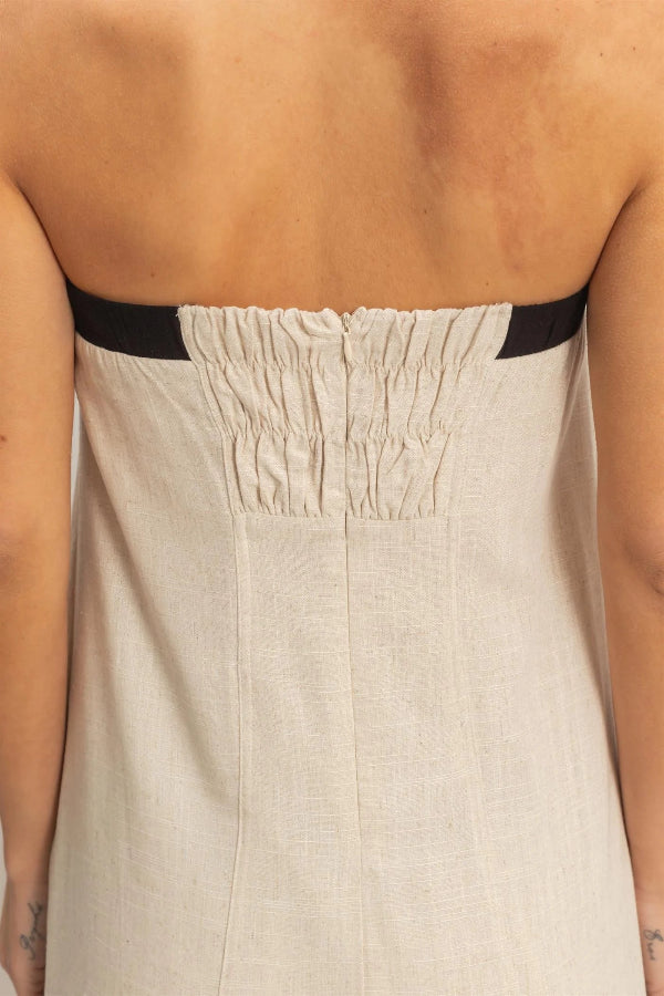 Strapless Button-Front Maxi Dress - Shop Ravel
