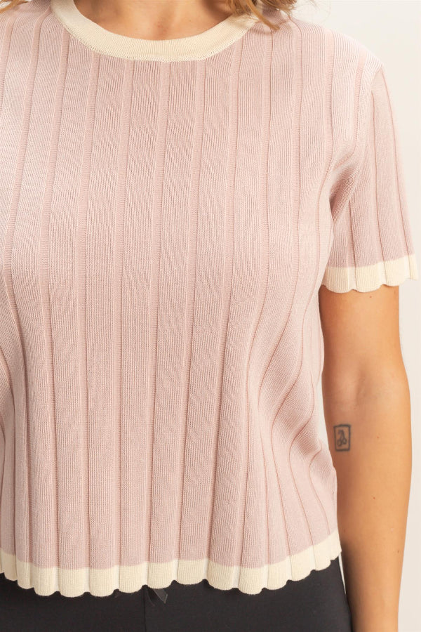 Ribbed Accent Top - Shop Ravel