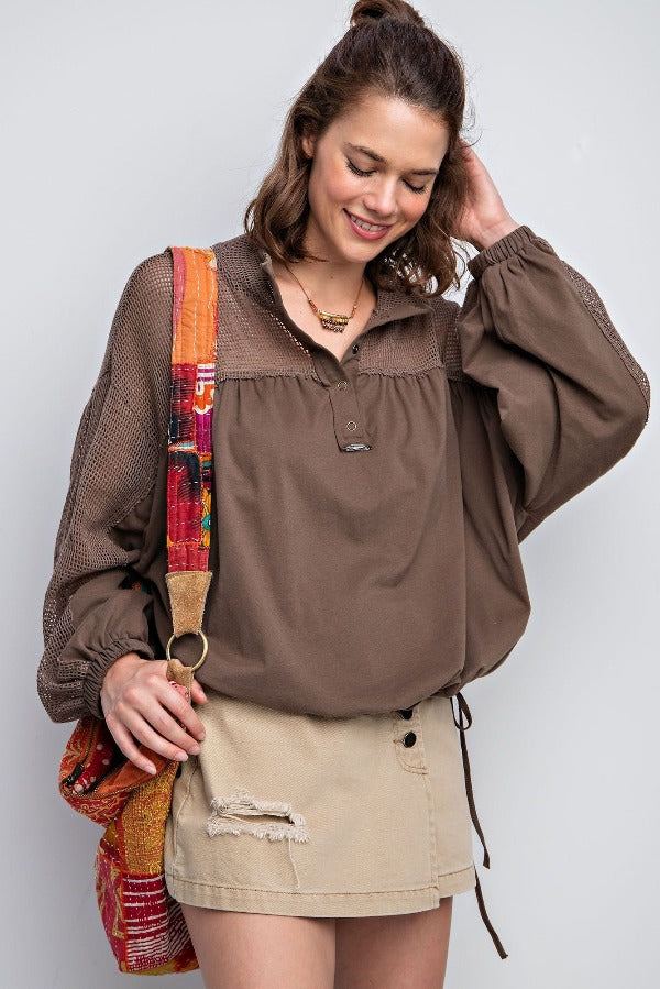 Easel Shirts & Tops Brown Eyed Pullover