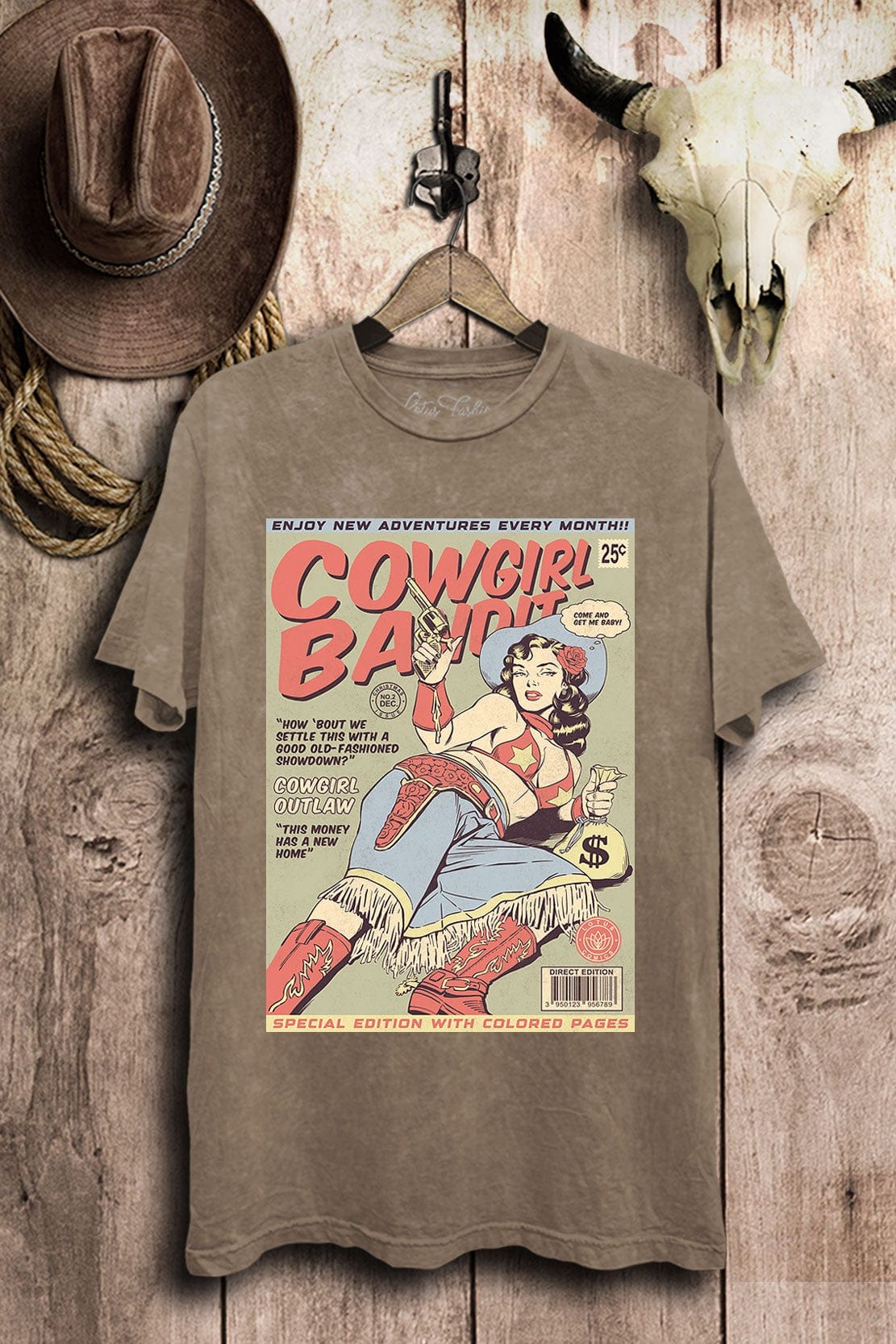 Lotus Fashion Shirts & Tops Cowgirl Bandit Graphic Tee