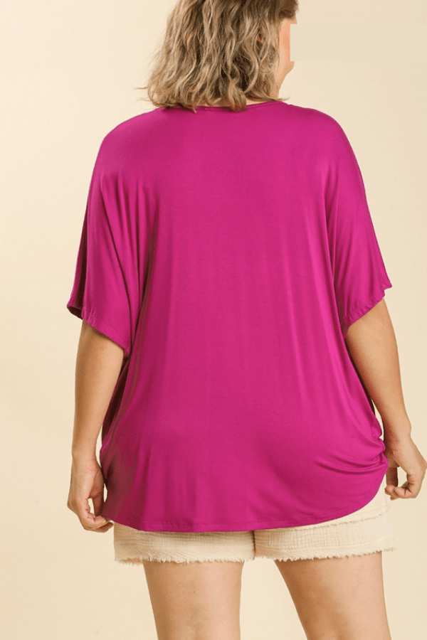 Umgee Shirts & Tops Curve Raspberry Delight Top