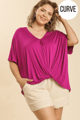 Umgee Shirts & Tops Curve Raspberry Delight Top