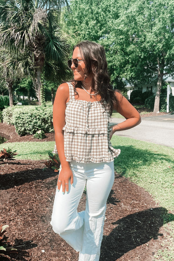 Very J Shirts & Tops Gingham Moment Top