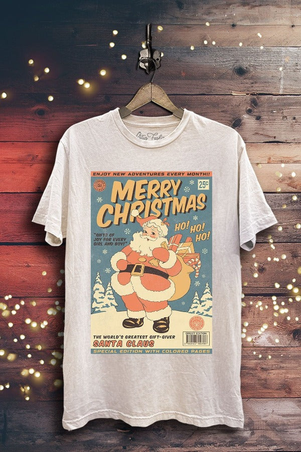 Lotus Fashion Shirts & Tops Merry Christmas Santa Graphic Tee