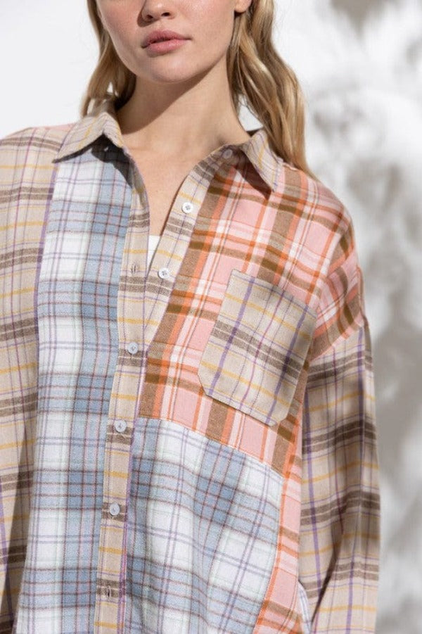 Papermoon Shirts & Tops Patchwork Plaid Top