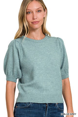 ZENANA Shirts & Tops Puffed Up Sweater