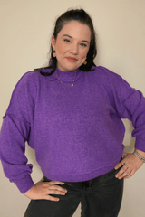 ZENANA Shirts & Tops Violet / Small/Medium Cozy Up Sweater