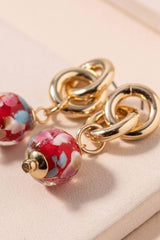 Avenue Zoe Accessories Floral Glass Bead Dangling Earrings