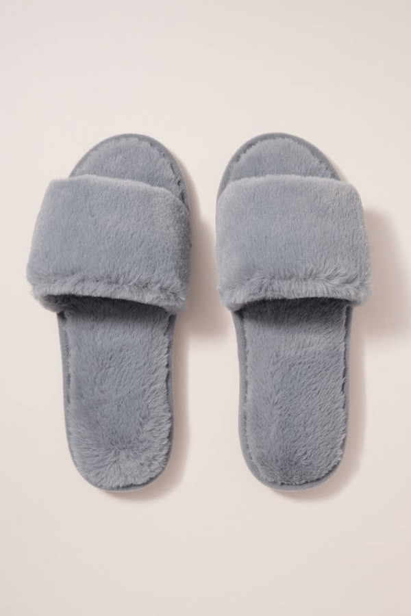 Avenue Zoe Accessories Solid Color Furry Slippers