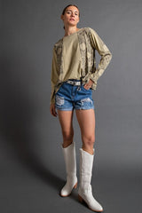 Easel Bandana Washed Top