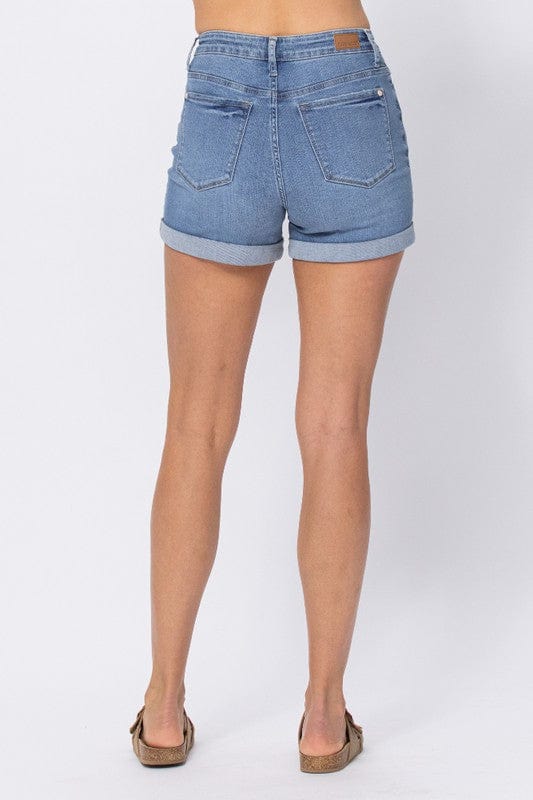 Judy Blue Bottoms Hi Rise Open Seam Cuffed Shorts