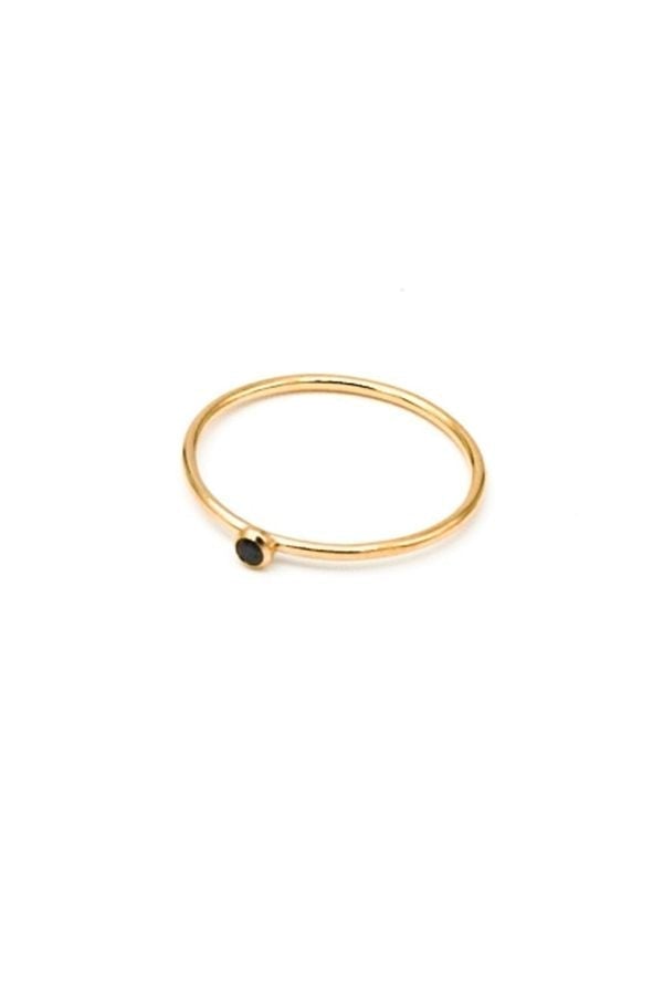 May Martin Gold Filled Black CZ Stacking Rings