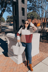 Andree by Unit Tops Colorblock knit sweater