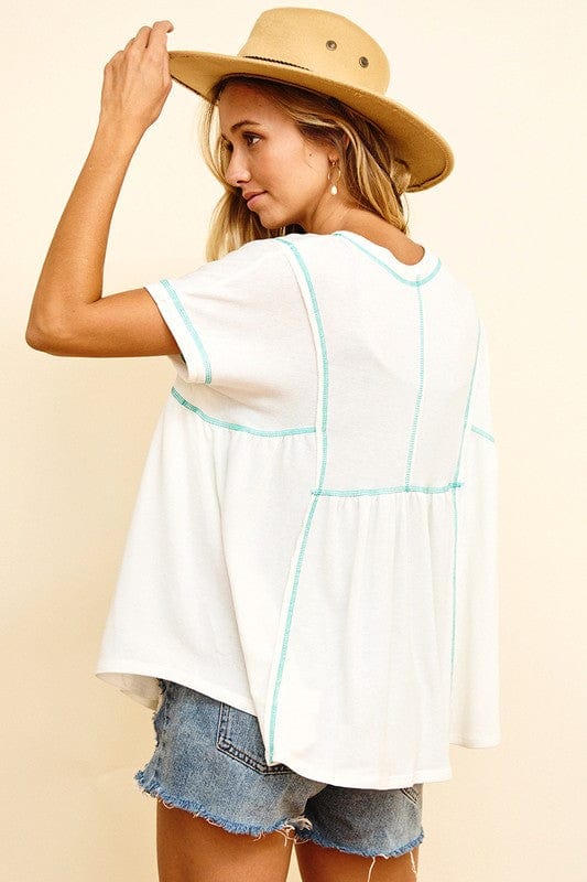 Ces Femme Tops Reverse Stitch Top